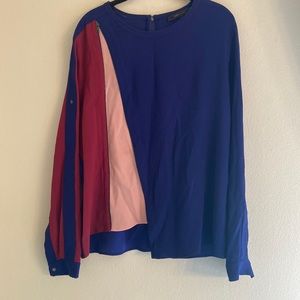 BCBG asymmetric shirt Large L quirky